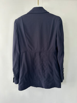 Chanel Navy Vintage Jacket With Silver CC Button Detail Size FR 38 (UK 10)