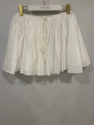 Loewe X Paula
s Ibiza White Linen Strappy Mini Skirt Size FR 36 (UK 8) RRP £1,100