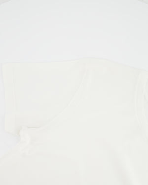 Magda Butrym White Long-Sleeve Bodysuit with Belt Detail Size FR 36 (UK 8)