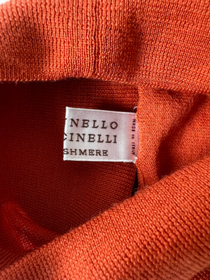 Brunello Cucinelli Orange High-Neck Long Sleeve Jumper Size IT 48 (UK 38)