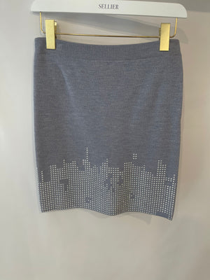 JW Anderson Grey Wool Embellished Set , Mini Skirt and Top Set Size XS (UK 6) RRP £700