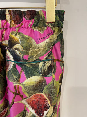 *HOT* Dolce 
Gabbana Pink Fig Printed Silk Trousers and Shirt Set Size IT 36/38 (UK 4/6) RRP £2,650