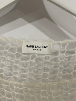 Saint Laurent Cream Mohair Perforated Knit Jumper Size S (UK 8)