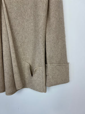 Chanel 99/A Beige Cashmere Long Sleeve Cardigan Size FR 40 (UK 12)