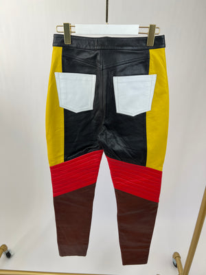 Marques
 Almeida Multi-Colour Panelled Biker Pants with Zip Detail FR 36 (UK 8)