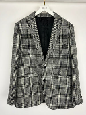 Celine Black 
White Menswear Houndstooth Blazer FR 50 (UK 40)