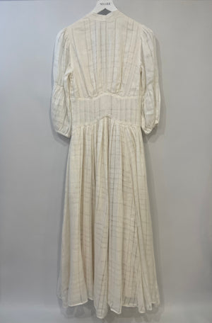 Cult Gaia White Short Sleeve Maxi Dress with Corset Detail Size Small (UK 8)