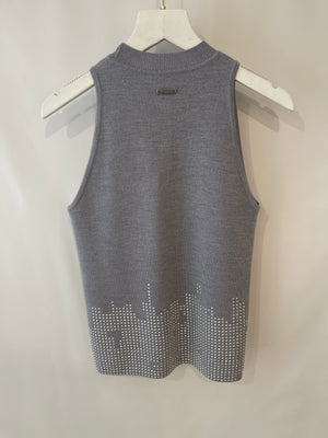 JW Anderson Grey Wool Embellished Set , Mini Skirt and Top Set Size XS (UK 6) RRP £700