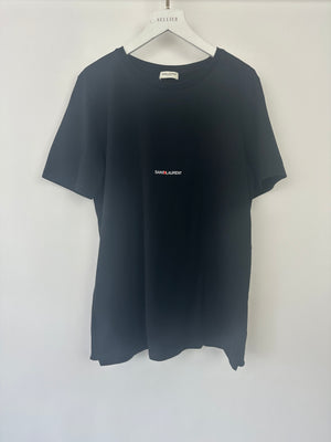 Saint Laurent Black Cotton Logo T-Shirt Size Medium (UK 10)