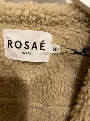 Rosaé Brown Suede Jacket Coat with Shearling Detail Size FR 36 (UK 8) RRP £450