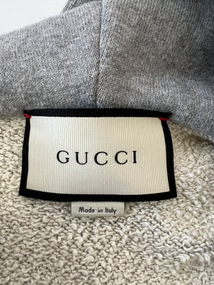 Gucci Grey 
Blind For Love
 Hoodie With Embroidery and Distressed Details Size S (UK 8)