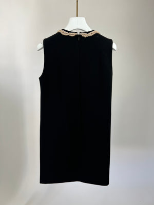 Gucci Black Mini Dress with Embellished Pearl Detail Size M (UK 10)