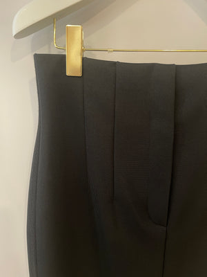 Fendi Black Tube Tailored Midi Skirt with Logo Detail Size IT 42 (UK 10)