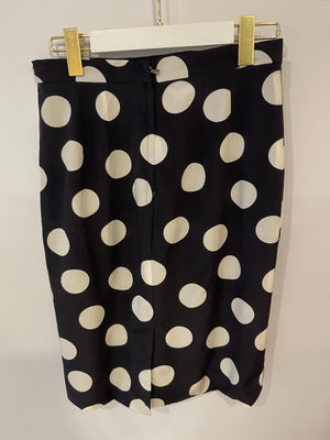 Dolce 
Gabbana Black and White Silk Polkadot Skirt Size IT 42 (UK 10)