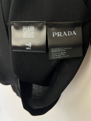 Prada Black Menswear Wool Top with Logo Detail IT 46 (UK 36)