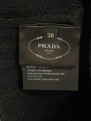 Prada Black Wool and Cashmere Crop Top Size IT 38 (UK 6) RRP £950