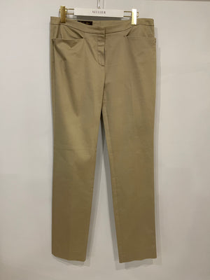 Loro Piana Light Green Straight Leg Trousers with Zip Details Size IT 46 (UK 14) RRP £1,250