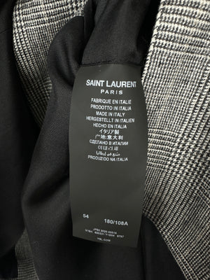 Saint Laurent Grey and Black Menswear Houndstooth Blazer FR 54 (UK 44)