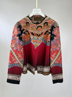 Etro Red Long Sleeve Ombre Paisley Print Jacket IT 42 (UK 10)