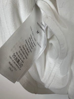 Christian Dior White Logo Print Short Sleeve T-Shirt Size M (UK 10)