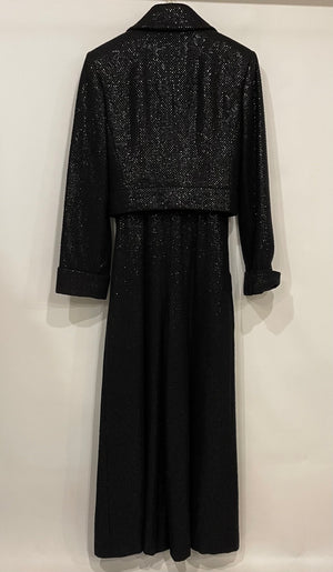 Chanel Black Long Sleeve Embellished Jacket with Matching Jumpsuit Set Size FR 34 (UK 6)