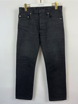 Christian Dior Menswear Charcoal Denim Jeans with CD Belt Detail Size 30 (EU 46)