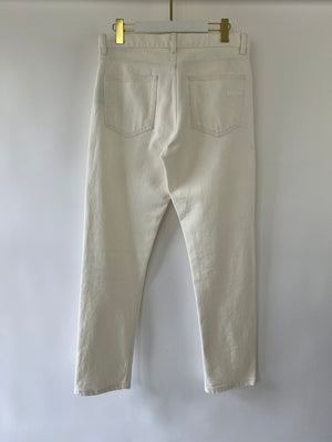 Zegna Menswear White Straight Leg Jeans Size UK 33 (EU 50)