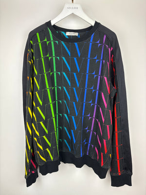 Valentino Multi- Colour "VLTN" Long Sleeve Jumper Size M (EU 48)