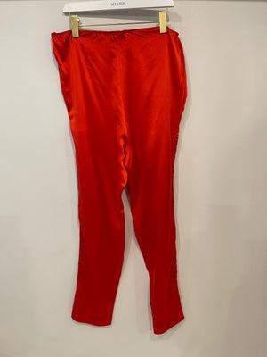 Lanvin Red Silk Shirt and Trousers Set FR 38/40 (UK 10/12)