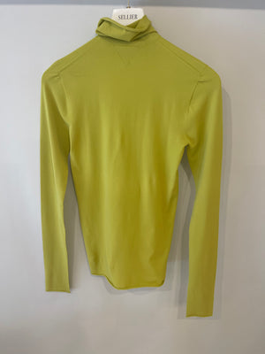 Bottega Veneta Lime Long-Sleeve Top with Turtleneck Detail Size S (UK 8)