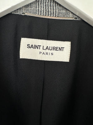 Saint Laurent Grey and Black Menswear Houndstooth Blazer FR 54 (UK 44)