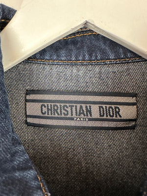 Christian Dior Dark Wash Long Sleeve Denim Jumpsuit with Stripe and Logo Detail Size FR 34 (UK 6)