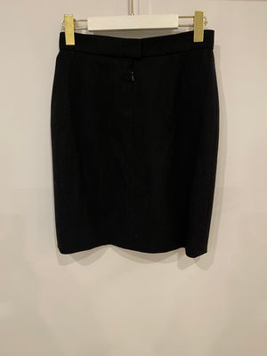 *HOT* Chanel 1994 Vintage Black and Yellow Wool Jacket 
Midi Skirt Set with CC Logo Button Details Size FR 40 (UK 12)