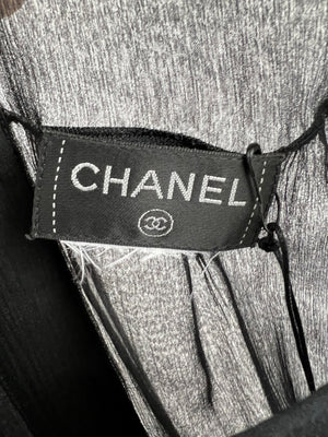 Chanel Black Vest with Ruched Detail FR 38 (UK 10)