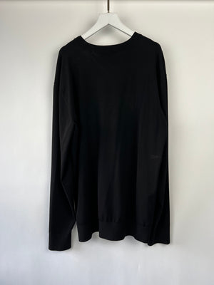 Dolce 
Gabbana Black Knitted Long Sleeve Jumper with DG Crystal Logo Detail IT 50 (UK 18)