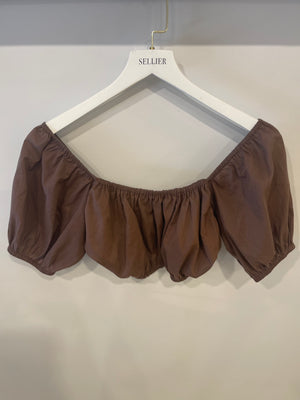 Faithfull The Brand Brown Crop Top and Skirt Set Size S (UK 8)