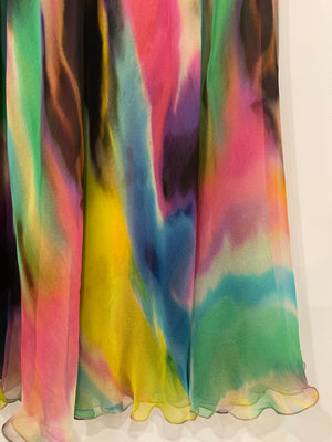 Dolce 
Gabbana Multicolour Tie-Dye Silk Mini Sleeveless Dress Size IT 44 (UK 12)