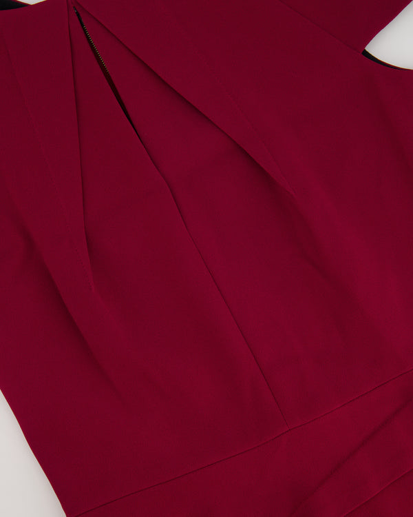 Roland Mouret Burgundy Short-Sleeve Mini Dress Size FR 38 (UK 10)