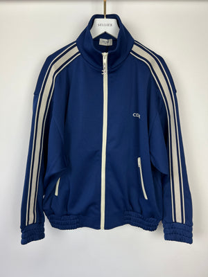 Celine Blue Two-Piece Tracksuit Set with Logo and Stripe Trim Size XS/S (UK 6/8)