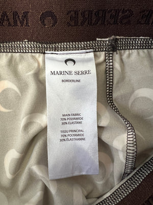 Marine Serre Brown and Beige Moon Print Jersey Top and Leggings Set Size S (UK 8)