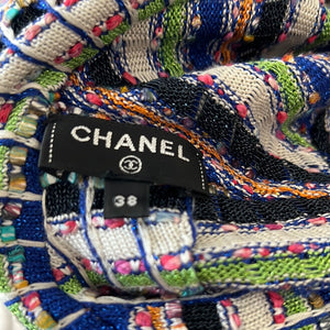 Chanel Multi-Coloured Tweed Jacket with Pink Velcro Closure Detail FR 38 (UK 10)