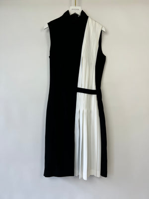 Mugler Black Halter Neck Pleated Panel Dress Size FR 36 (UK 8)