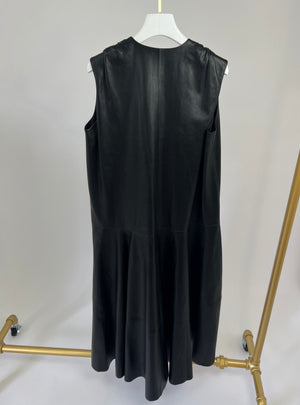 Louis Vuitton Black Leather Maxi Dress Size FR 36 (UK 8)