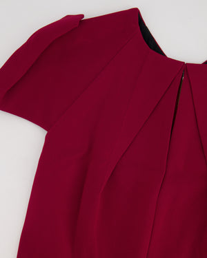 Roland Mouret Burgundy Short-Sleeve Mini Dress Size FR 38 (UK 10)