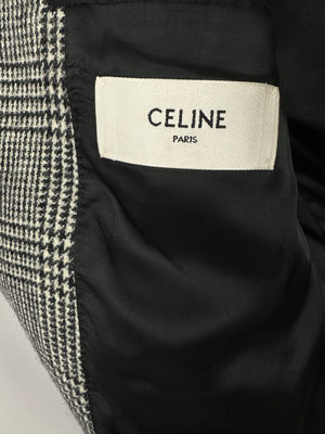 Celine Black 
White Menswear Houndstooth Blazer FR 50 (UK 40)