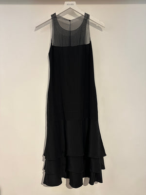 Chanel 03/P Black Silk Tiered Midi Dress FR 38 (UK 10)