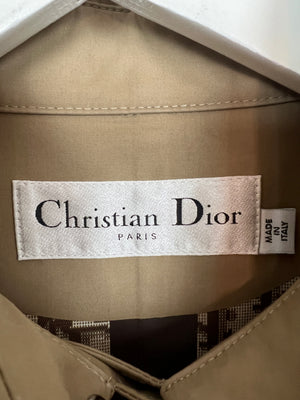 Christian Dior Beige AW22 Trench Coat with Dior Oblique Lining and Cuff Details with Garden Print Details FR 34 (UK 6)