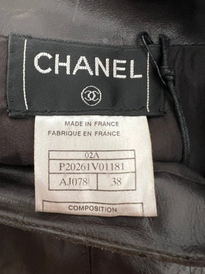 Chanel 02/A Leather Jacket and Pencil Skirt Set Size FR 38 (UK 10)