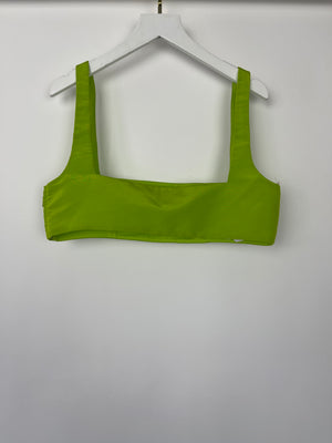 Valentino Lime Green Cropped Satin Sleeveless Top IT 42 (UK 10)