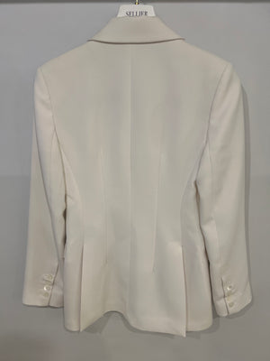 Ermanno Scervino Cream Double Breasted Blazer Jacket Size IT 40 (UK 8)